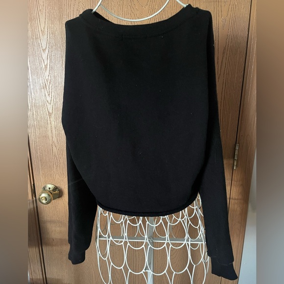 Forever21 Sequin Sparkle “BAM” Comic Style Pop Cropped Long Sleeve Crew Neck - Picture 4 of 11